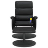 Stella Homewares Massage Recliner Chair with Footstool Black Faux Leather