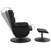 Stella Homewares Massage Recliner Chair with Footstool Black Faux Leather