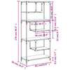 Stella Homewares Bookcase Black 81x36x176 cm Engineered Wood