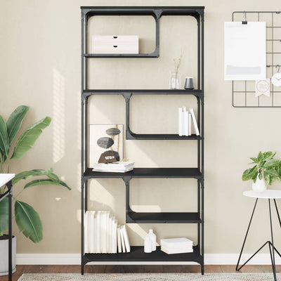 Stella Homewares Bookcase Black 81x36x176 cm Engineered Wood