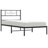 Stella Homewares Metal Bed Frame without Mattress with Headboard Black 90x190 cm