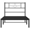 Stella Homewares Metal Bed Frame without Mattress with Headboard Black 90x190 cm