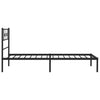 Stella Homewares Metal Bed Frame without Mattress with Headboard Black 90x190 cm