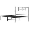 Stella Homewares Metal Bed Frame without Mattress with Headboard Black 90x190 cm