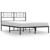Stella Homewares Metal Bed Frame without Mattress with Headboard Black 135x190 cm