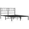 Stella Homewares Metal Bed Frame without Mattress with Headboard Black 135x190 cm