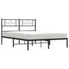 Stella Homewares Metal Bed Frame without Mattress with Headboard Black 135x190 cm