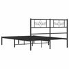 Stella Homewares Metal Bed Frame without Mattress with Headboard Black 135x190 cm