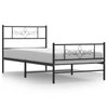 Stella Homewares Metal Bed Frame without Mattress with Footboard Black 107x203 cm King Single