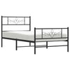 Stella Homewares Metal Bed Frame without Mattress with Footboard Black 107x203 cm King Single