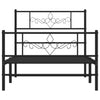 Stella Homewares Metal Bed Frame without Mattress with Footboard Black 107x203 cm King Single