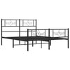 Stella Homewares Metal Bed Frame without Mattress with Footboard Black 135x190 cm