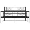 Stella Homewares Metal Bed Frame without Mattress with Footboard Black 135x190 cm