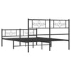 Stella Homewares Metal Bed Frame without Mattress with Footboard Black 135x190 cm
