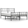 Stella Homewares Metal Bed Frame without Mattress with Footboard Black 150x200 cm
