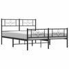 Stella Homewares Metal Bed Frame without Mattress with Footboard Black 150x200 cm