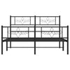Stella Homewares Metal Bed Frame without Mattress with Footboard Black 150x200 cm