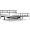 Stella Homewares Metal Bed Frame without Mattress with Footboard Black 183x203 cm King