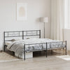 Stella Homewares Metal Bed Frame without Mattress with Footboard Black 183x203 cm King