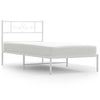 Stella Homewares Metal Bed Frame without Mattress with Headboard White 107x203 cm King Single