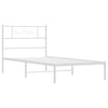 Stella Homewares Metal Bed Frame without Mattress with Headboard White 107x203 cm King Single