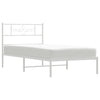 Stella Homewares Metal Bed Frame without Mattress with Headboard White 107x203 cm King Single