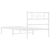 Stella Homewares Metal Bed Frame without Mattress with Headboard White 107x203 cm King Single