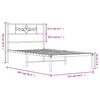 Stella Homewares Metal Bed Frame without Mattress with Headboard White 107x203 cm King Single
