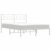 Stella Homewares Metal Bed Frame without Mattress with Headboard White 135x190 cm
