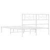 Stella Homewares Metal Bed Frame without Mattress with Headboard White 135x190 cm