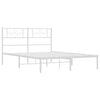 Stella Homewares Metal Bed Frame without Mattress with Headboard White 150x200 cm