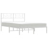 Stella Homewares Metal Bed Frame without Mattress with Headboard White 150x200 cm