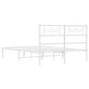 Stella Homewares Metal Bed Frame without Mattress with Headboard White 150x200 cm
