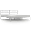 Stella Homewares Metal Bed Frame without Mattress with Headboard White 183x203 cm King