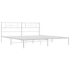 Stella Homewares Metal Bed Frame without Mattress with Headboard White 183x203 cm King