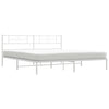 Stella Homewares Metal Bed Frame without Mattress with Headboard White 183x203 cm King