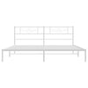 Stella Homewares Metal Bed Frame without Mattress with Headboard White 183x203 cm King