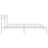 Stella Homewares Metal Bed Frame without Mattress with Headboard White 183x203 cm King