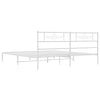 Stella Homewares Metal Bed Frame without Mattress with Headboard White 183x203 cm King