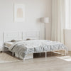 Stella Homewares Metal Bed Frame without Mattress with Headboard White 183x203 cm King