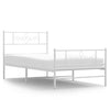 Stella Homewares Metal Bed Frame without Mattress with Footboard White 107x203 cm King Single