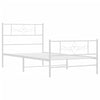 Stella Homewares Metal Bed Frame without Mattress with Footboard White 107x203 cm King Single