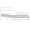 Stella Homewares Metal Bed Frame without Mattress with Footboard White 107x203 cm King Single