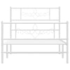 Stella Homewares Metal Bed Frame without Mattress with Footboard White 107x203 cm King Single
