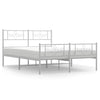 Stella Homewares Metal Bed Frame without Mattress with Footboard White 150x200 cm