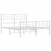 Stella Homewares Metal Bed Frame without Mattress with Footboard White 150x200 cm