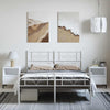 Stella Homewares Metal Bed Frame without Mattress with Footboard White 150x200 cm