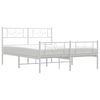 Stella Homewares Metal Bed Frame without Mattress with Footboard White 150x200 cm