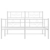 Stella Homewares Metal Bed Frame without Mattress with Footboard White 150x200 cm