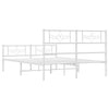 Stella Homewares Metal Bed Frame without Mattress with Footboard White 150x200 cm